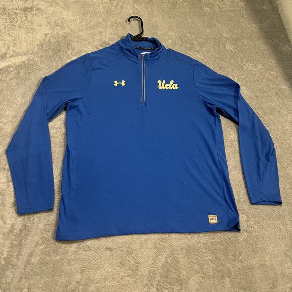 UCLA Bruins Quarter Zip Pullover Shirt Mens Medium NCAA Basketball Under Armour - Picture 1 of 7